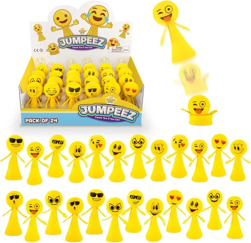 IPIDIPI TOYS Jumpeez Rocket Poppers – Paquete de 24 juguetes de lanzador de resorte para niños – Rellenos de calcetines ideales para niños,