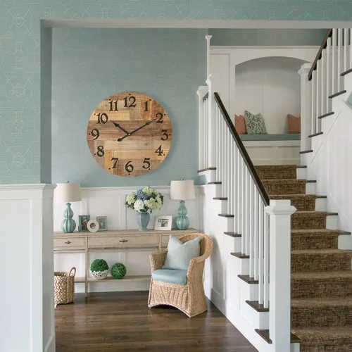 Miniatura 7 de Reloj de pared grande silencioso de 24 pulgadas, funciona con pilas, para cocina de granja, reloj de pared retro sin tictac con números grandes