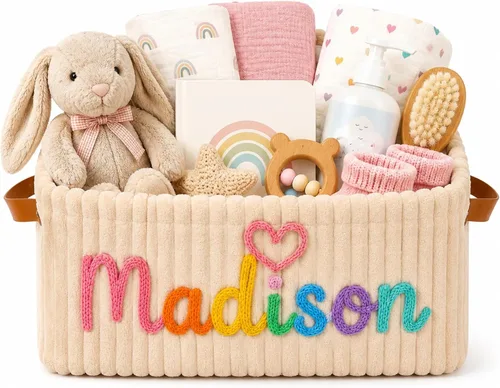 Miniatura 13 de Cesta de regalo personalizada para bebé, cesta de regalo personalizada para baby shower, cesta de bebé con nombre personalizado, set de regalo