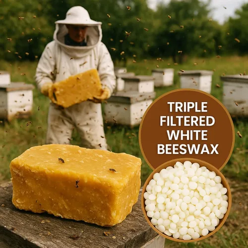Miniatura 2 de Pellets de cera de abeja blanca orgánica de 10 libras, cera de abeja para hacer velas, cera de vela triple filtrada para crema de bricolaje