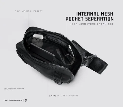 Miniatura 5 de Gymreapers Bolsos cruzados pequeños de viaje para hombres y mujeres con bolsillo oculto, riñonera cruzada impermeable para hombres con cinturón