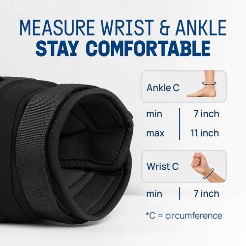 Miniatura 3 de Yes4All Pesas ajustables para muñeca y tobillo, par de 3.5/5 libras, pesas para piernas para mujeres y hombres, bandas de brazo pesadas con sacos