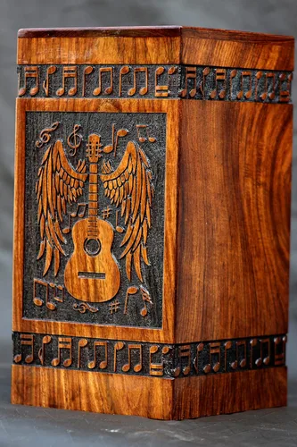 Miniatura 5 de Urna de palisandro hecha a mano, diseño de águila, urna de cremación personalizada para cenizas, grande (11 x 6, 250 pies cúbicos)