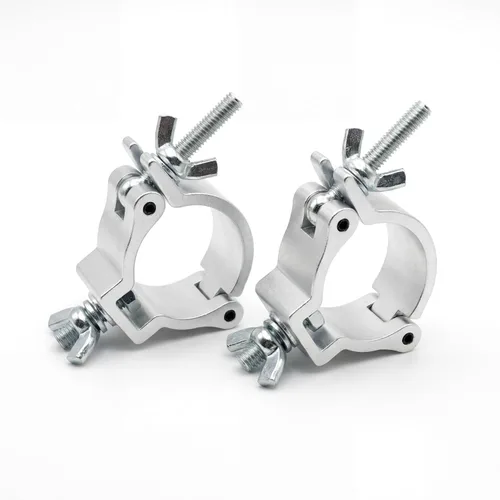 Miniatura 10 de Abrazaderas giratorias dobles de alta resistencia, abrazadera de poste de aluminio negro y montaje de luz de abrazadera, gancho de 110 libras