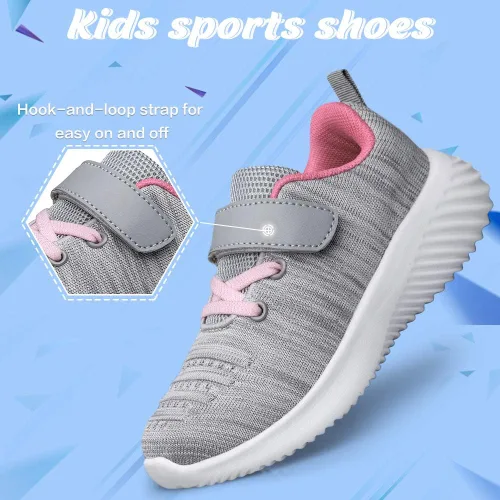 Miniatura 3 de Wonvatu - Tenis para niños pequeños con correa para caminar y correr Tenis atléticos para correr