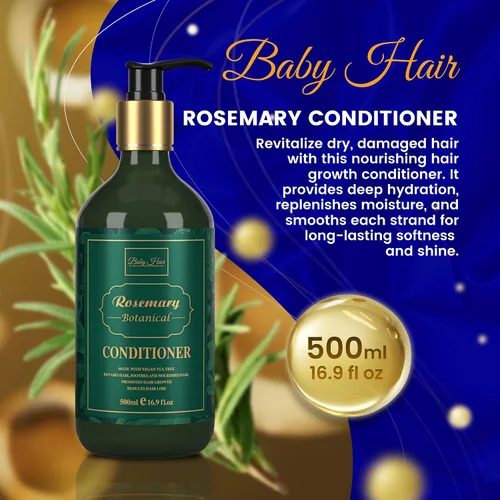 Miniatura 2 de BABY HAIR - Acondicionador de romero, acondicionador de romero sin sulfato para el crecimiento del cabello, acondicionador de aceite de romero