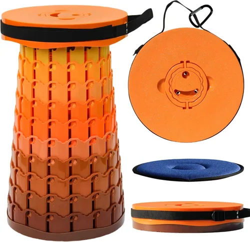 Miniatura 12 de ALEVMOOM Taburete plegable XXL 2025 de 19.7 pulgadas con cojín, capacidad de 1000 libras, taburetes portátiles para adultos, resistente, altura