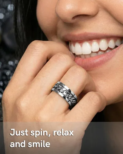 Miniatura 42 de King Ring 8mm Spinner Ring – Fidget Ring for Men & Women – Designed in USA
