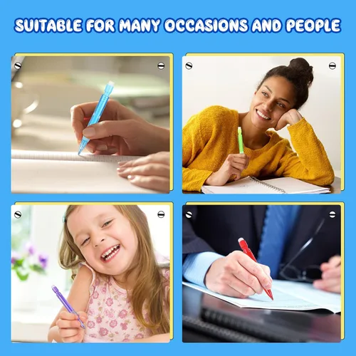 Miniatura 7 de Gersoniel Mini lápices mecánicos surtidos de 0.028 in con mini borradores, suministros de papelería para el hogar, oficina, escuela, escritura