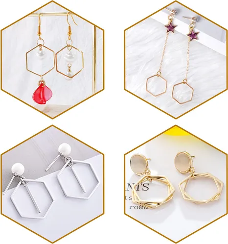 Miniatura 6 de Aros de Cuentas para Pendientes para Hacer Joyas, FANMAOUS Hallazgos de Pendientes Aros Dijes de Pendientes Marco Colgante de Bisel Abierto