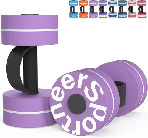 Miniatura 14 de Sportneer Pesas de Agua Mancuernas de Ejercicio Acuático Mancuernas de Agua Aeróbicos Entrenamientos Juego de 2 Pesas de Piscina de Espuma EVA Juego