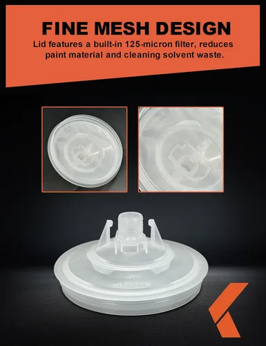 Miniatura 3 de KREFINISH Rociador de pintura desechable para mezclar vasos y sistema de tapa para pistola de pulverización HVLP, kit de pistola de pintura de coche