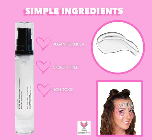 Miniatura 6 de 10 ML Rápido Secado - Pegamento de Purpurina Cosmético - Electric Bliss Beauty - Pegamento adhesivo de purpurina gruesa para el cuerpo y la cara