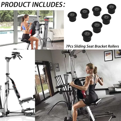 Miniatura 6 de 7 ruedas de asiento rodante, soporte de asiento deslizante compatible con asientos rodantes de gimnasio en casa para modelos de la serie Bowflex