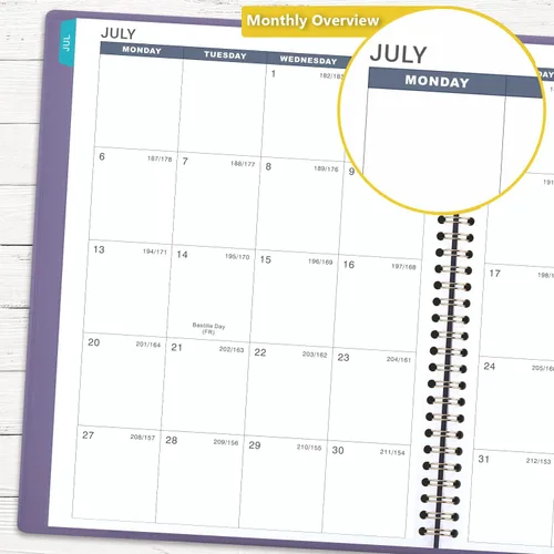 Miniatura 4 de Agenda y planificador 2026 - Agenda semanal de citas 2026, enero - diciembre 2026, 21 x 29 cm, planificador diario/por hora con pestañas, 15 Azul