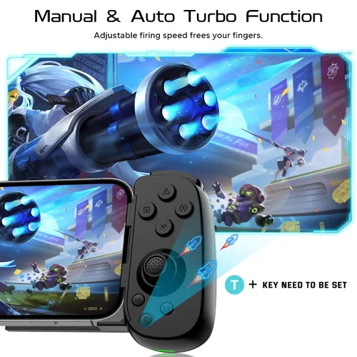 Miniatura 6 de Joso Wireless Phone Controller for iPhone/Android, Mobile Game Controller with Hall Joystick Suitable for Xbox Cloud Gaming, PS Remote Play, Steam