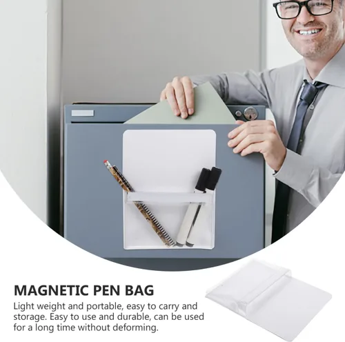 Miniatura 2 de MAGICLULU Soporte magnético para bolígrafo, soporte magnético para archivos, pizarras blancas, bolsas de archivo de PVC transparente, para oficina