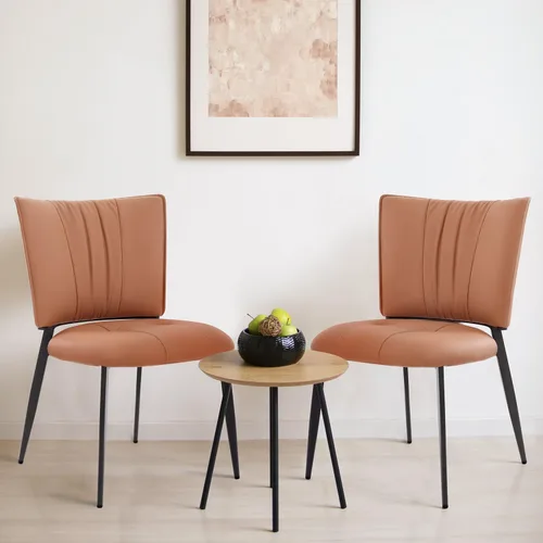 Miniatura 15 de Homcosan Juego de 2 sillas de comedor, modernas sillas de cocina con asiento acolchado tapizado y patas de metal, fácil montaje, sillas de comedor