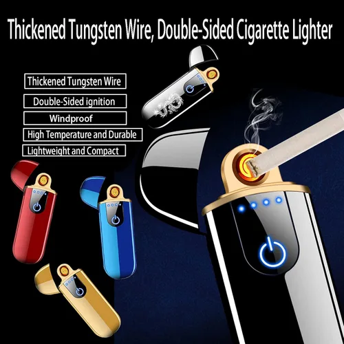 Miniatura 4 de Encendedor eléctrico, encendedor electrónico inteligente, mini encendedor recargable por USB, encendido táctil, resistente al viento, encendedor sin