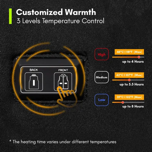 Miniatura 4 de Extremus Buckwell Chaleco calefactado chaleco eléctrico unisex con material de calentamiento rápido y calidez duradera Negro