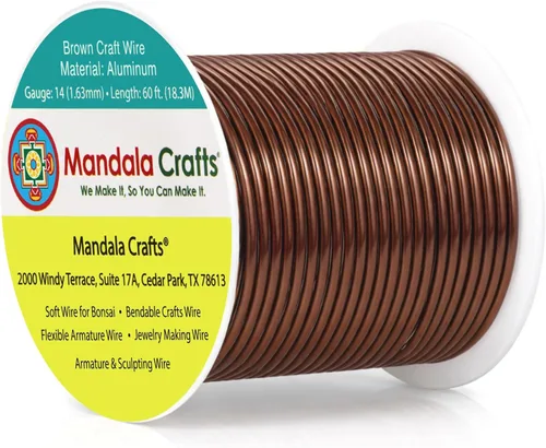 Miniatura 199 de Mandala Crafts - Alambre de aluminio anodizado de 8 calibre para hacer joyas - 9.75 m de alambre flexible negro colorido - Flexible para bonsái