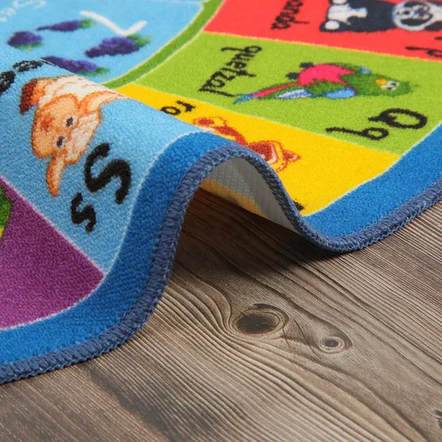 Miniatura 6 de HEBE Alfombra de juego para niños, 4 pies, con números del alfabeto ABC, alfombra educativa para niños, alfombra lavable para gatear bebé, alfombra