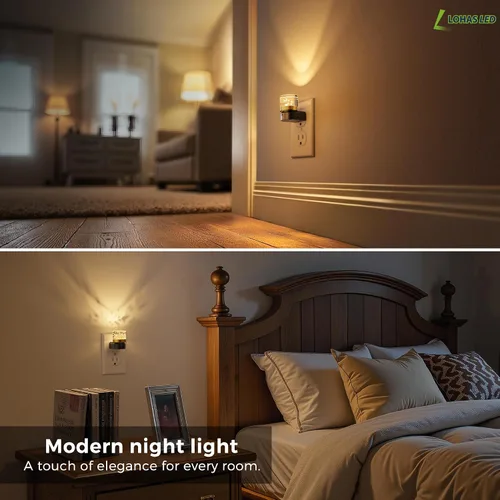 Miniatura 7 de L LOHAS LED - Luces nocturnas enchufables en la pared, temperatura de color ajustable 3000K/4000K/5000K, luz nocturna de burbujas con sensor