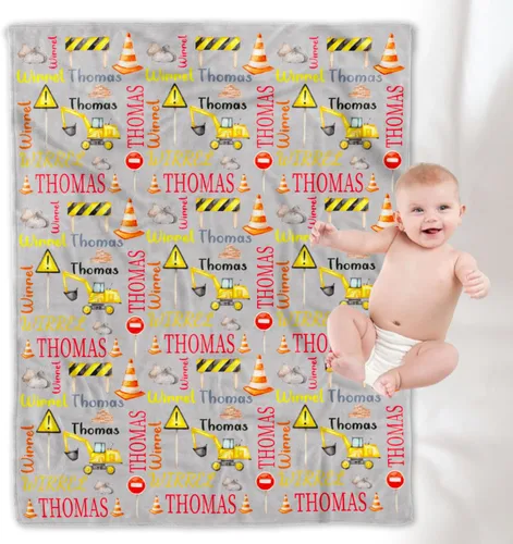 Miniatura 10 de YESCUSTOM Manta de dinosaurio para niños y niñas, manta personalizada de vellón con nombre para decoración de dormitorio de niños, sofá, coches