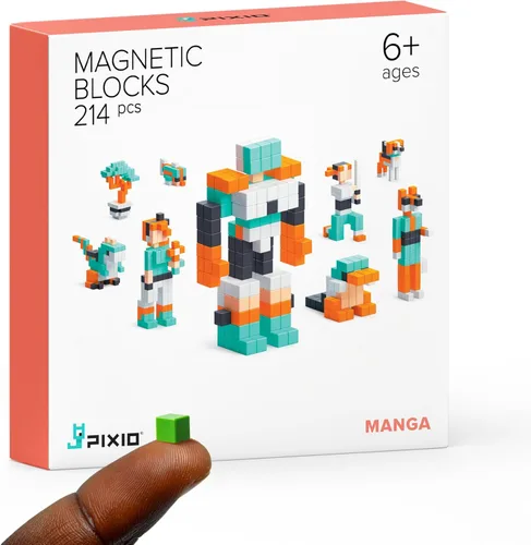 Miniatura 15 de PIXIO Mini bloques magnéticos y cubos magnéticos para niños, pequeños imanes para manualidades, juego de construcción STEM, juguetes de aprendizaje