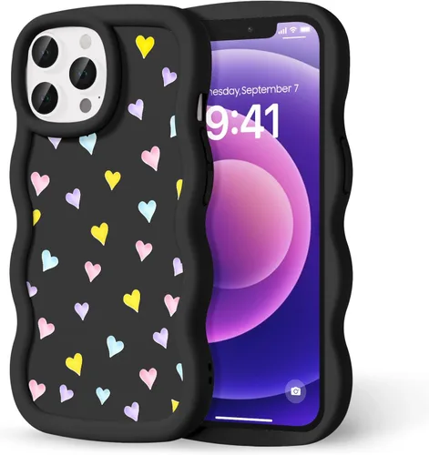Miniatura 23 de Compatible con iPhone SE/8/7 Funda para Mujeres y Niñas, Marco Ondulado Rizado con Patrón Lindo, Estética Delgada Suave Silicona TPU Parachoques
