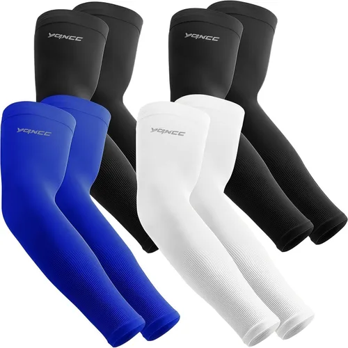 Miniatura 7 de YQXCC 4 Pares de Mangas para Brazos para Hombres Mujeres Protección UV Solar de Enfriamiento UPF 50 Mangas de Compresión Deportivas 1 par