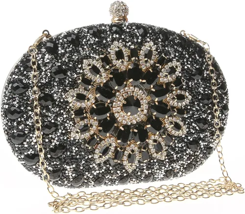 COAIMANEY Bolso de mano brillante con purpurina para mujer bolso de noche bolso de hombro para boda fiesta de graduación