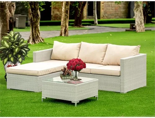 Miniatura 2 de East West Furniture ACL3S03A - Juego de muebles de patio de 3 piezas, juego de sofá modular para exteriores contiene una mesa de té de mimbre