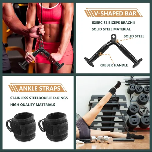 Miniatura 7 de Solid Cable Machine Attachment, Cable Attachments for Gym, Gym Cable Attachments, Cable Machine Attachments Set