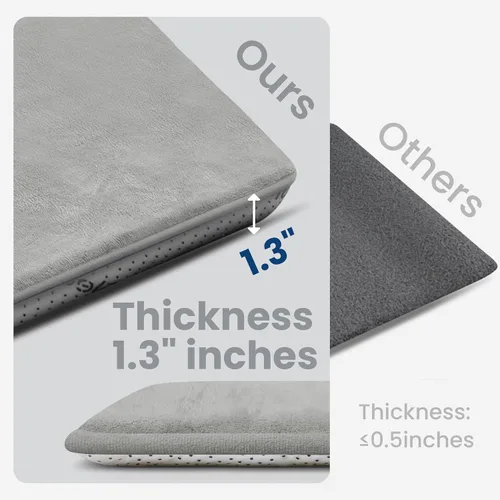 Miniatura 3 de Huloo Sleep Alfombra de Juego para Bebés para Piso, Espesor de 1.3" de Espuma Elástica, Alfombra de 1.27m×1.27m para Tiempo de Barriga, Terciopelo