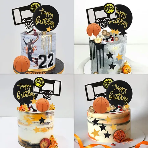 Miniatura 7 de Adornos para Tarta de Baloncesto 21 piezas, Adornos Temáticos de Baloncesto para Deportes, NBA, March Madness, Jordan, Suministros para Fiestas