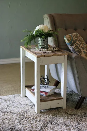 Miniatura 3 de Doug and Cristy Designs Mesa auxiliar combinada blanca