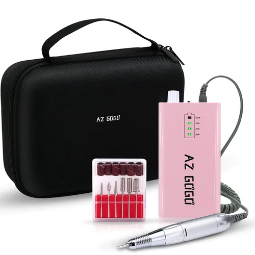 Miniatura 9 de AZ GOGO - Taladro de uñas portátil de 30000 RPM, taladro eléctrico profesional recargable para uñas de gel acrílico, manicura/pedicura, pulido