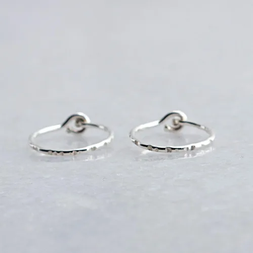 Miniatura 53 de Aretes de plata de ley abiertos para cartílago, tragus, delgados, calibre 22