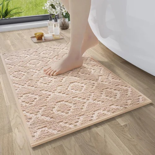 Miniatura 13 de YDKGL Alfombras de baño antideslizantes, superabsorbentes, de secado rápido, para baño, textura de tejido de espuma, alfombras de baño delgadas