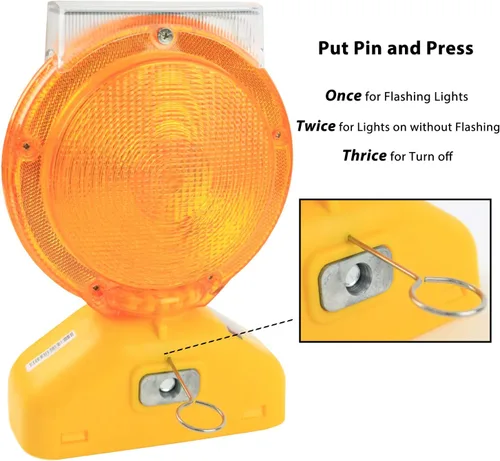Miniatura 9 de BLIGHT-ST - Luces de advertencia LED ámbar recargables solares de barricada Señal de tráfico intermitente de visibilidad de 2 lados, tipo A/C
