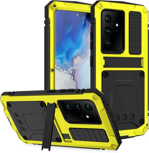 Miniatura 12 de Simicoo Samsung S21 Ultra 5G - Funda de silicona resistente a prueba de golpes, resistente a los golpes, protector de pantalla integrado con soporte