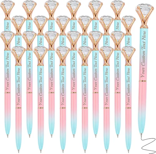 Miniatura 13 de Bolígrafos personalizados de diamantes grandes, bolígrafo de cristal grabado personalizado con logotipo de nombre, bolígrafo de lujo personalizado