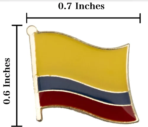 Miniatura 3 de A-ONE - Parche de respaldo sellado con calor de la bandera de Colombia + botones de metal Insignias de Pin de la bandera de Colombia, decoración