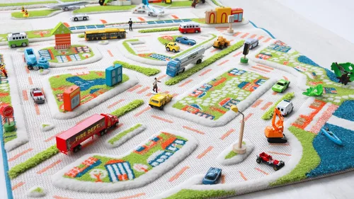 Miniatura 5 de IVI Mini City - Alfombra educativa de 59 pulgadas de largo x 39 pulgadas de ancho para dormitorio, sala de juegos o sala