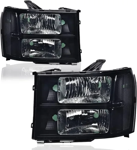 Miniatura 18 de PIT66 Conjunto de faros compatible con GMC Sierra 1500 2500HD 3500HD 2007-2013 Faros de halogéno para lado del conductor y del pasajero Lente