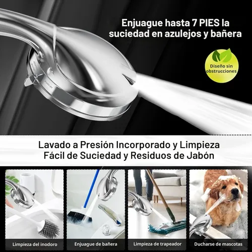 Miniatura 5 de BESAQUO Cabezal de ducha, cabezal de ducha de alta presión de 10 funciones con mano, modo de pausa integrado y lavado a presión, boquillas que