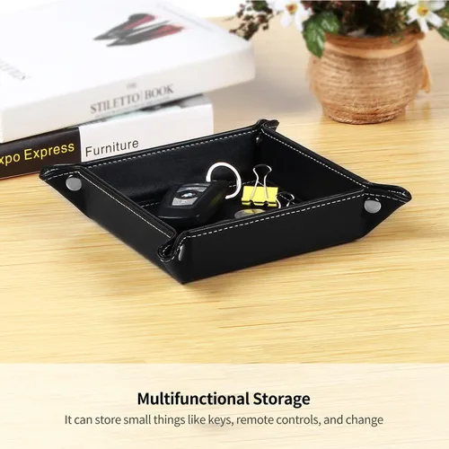 Miniatura 18 de Cuenco para llaves para hombres, soporte para entrada, mesita de noche, bandeja de valet para cosas de bolsillo, organizador de mesita de noche