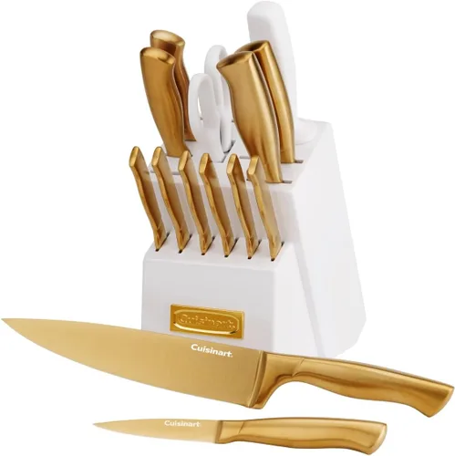Miniatura 6 de Cuisinart Juego de cuchillos de bloque profesional, juego de cuchillos de 15 piezas con cuchillas de acero para un corte preciso, ligero, acero