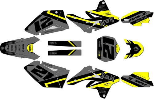 Miniatura 7 de Kit de gráficos para Suzuki RMZ 250 (2007-2009) Serie Enigma Azul 09 Mil - Dirt Bike - Kit de calcomanías gráficas de carreras personalizadas, sin